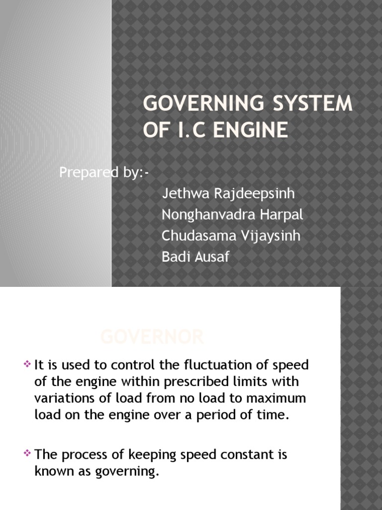 Governing Systems in I.C. Engines | PDF | Internal Combustion Engine ...