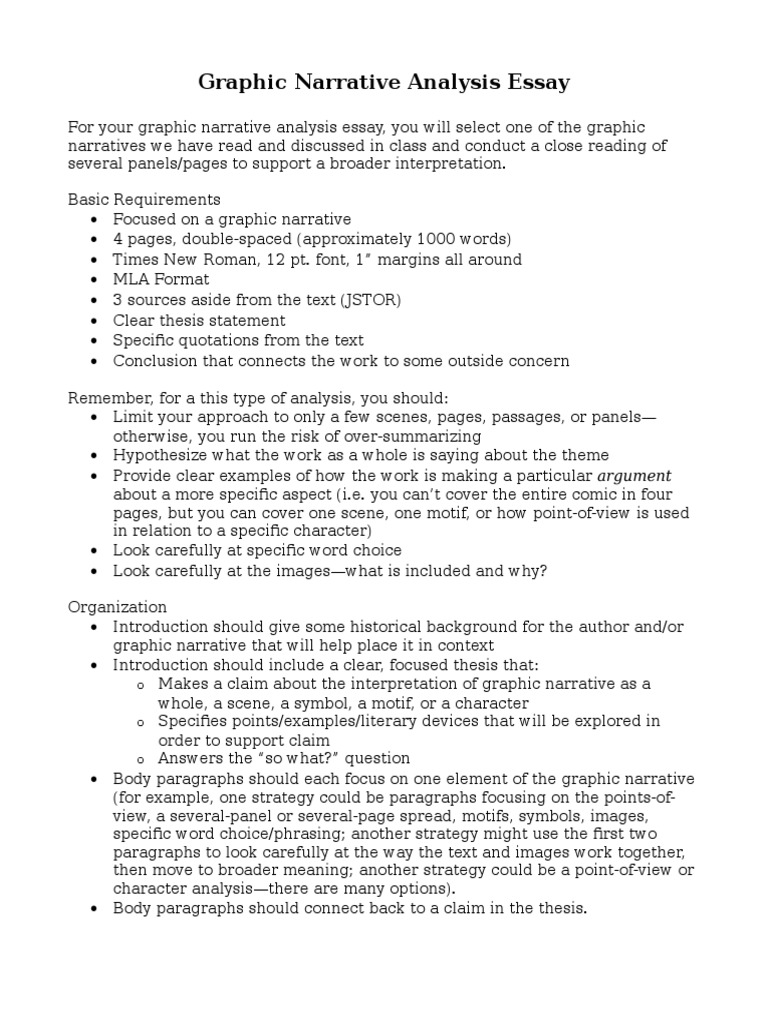 MLA Guidelines for Graphic Narrative Analysis | PDF | Narrative | Narration