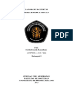 Laporan Praktikum Mikrobiologi Pangan: Oleh: Nabila Fauziah Ramadhani 145070301111048 / 3A2 Kelompok 8