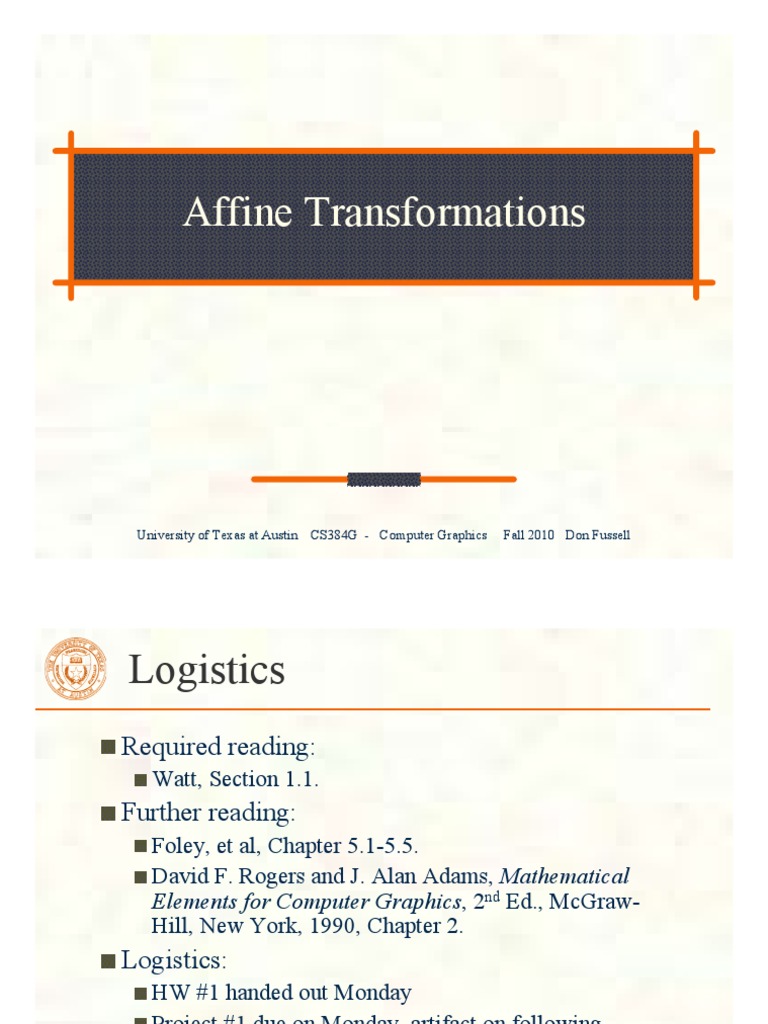 Lecture07 Affine PDF | PDF | Basis (Linear Algebra) | Functional Analysis