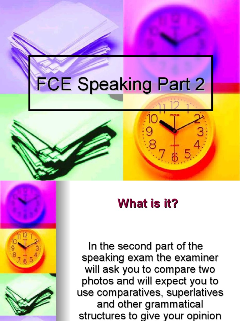 Fce Speaking Part 2 Presentation Pdf Test Assessment Cognition