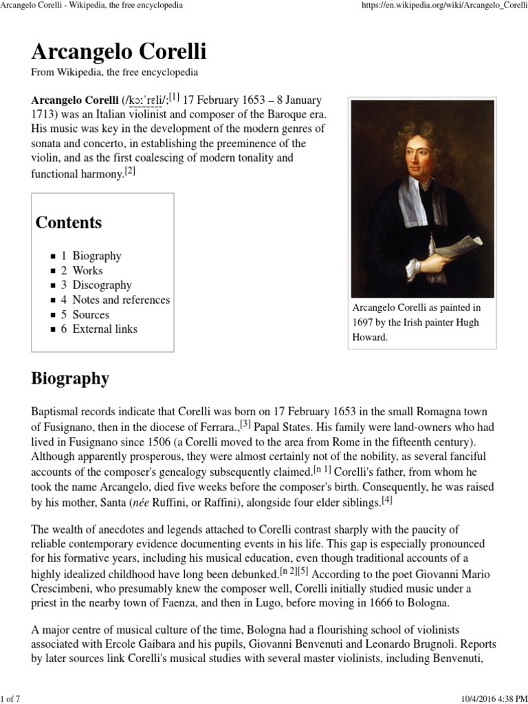 Arcangelo Corelli | PDF | Classical Music | Classical Compositions
