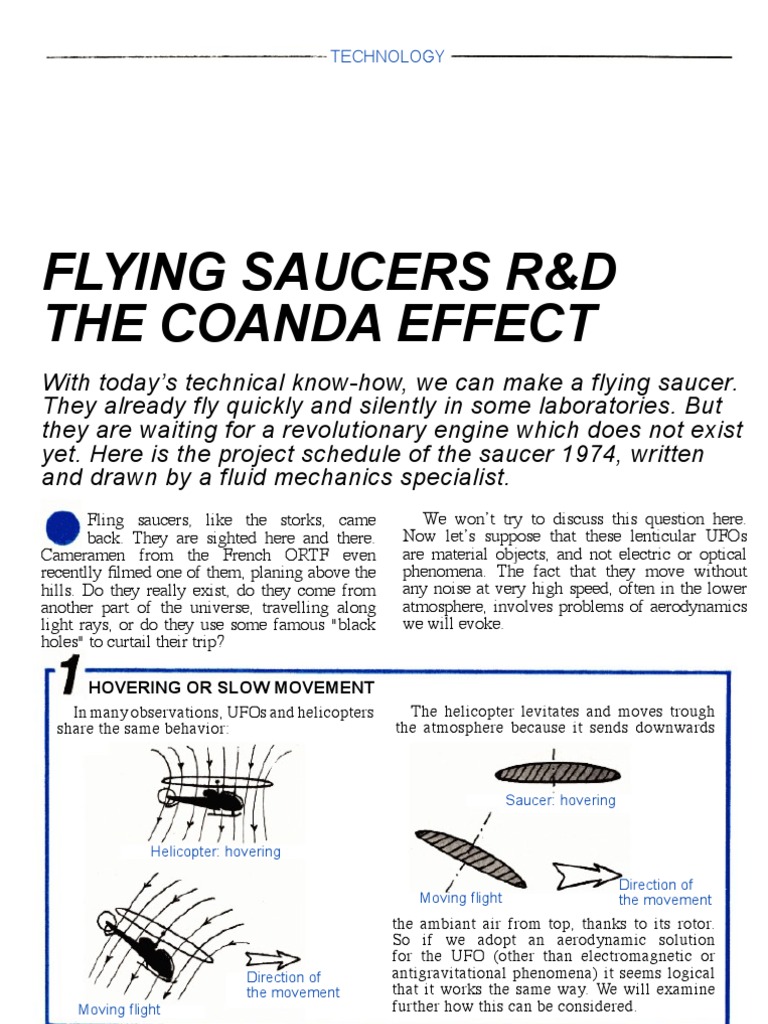 Flying saucers R&D The Coanda effect Shock Wave Jet Engine