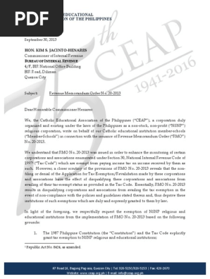 Application Letter For Tax Exemption PDF | PDF