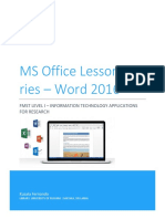 MS Office Word 2016 Lesson Guide