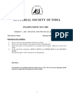 Actuarial Society of India: Examinations: May 2002