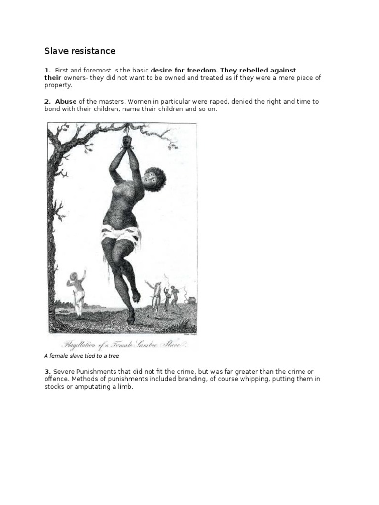 Resistance and Revolt Notes Abolitionism Slavery