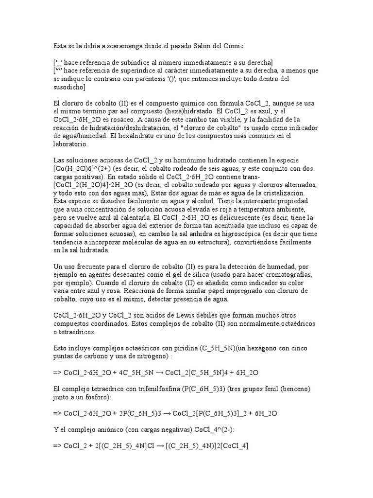 Cloruro Cobalto Impr Exc