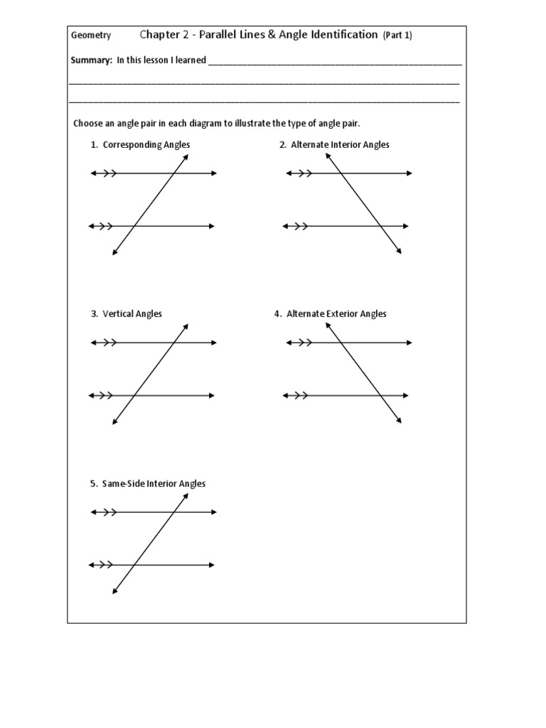 Parallel Lines and Angles Worksheet | PDF | Angle | Euclidean Geometry