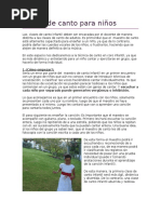 Clases de Canto Infantil: Guía Práctica | PDF | Artes del Lenguaje y ...