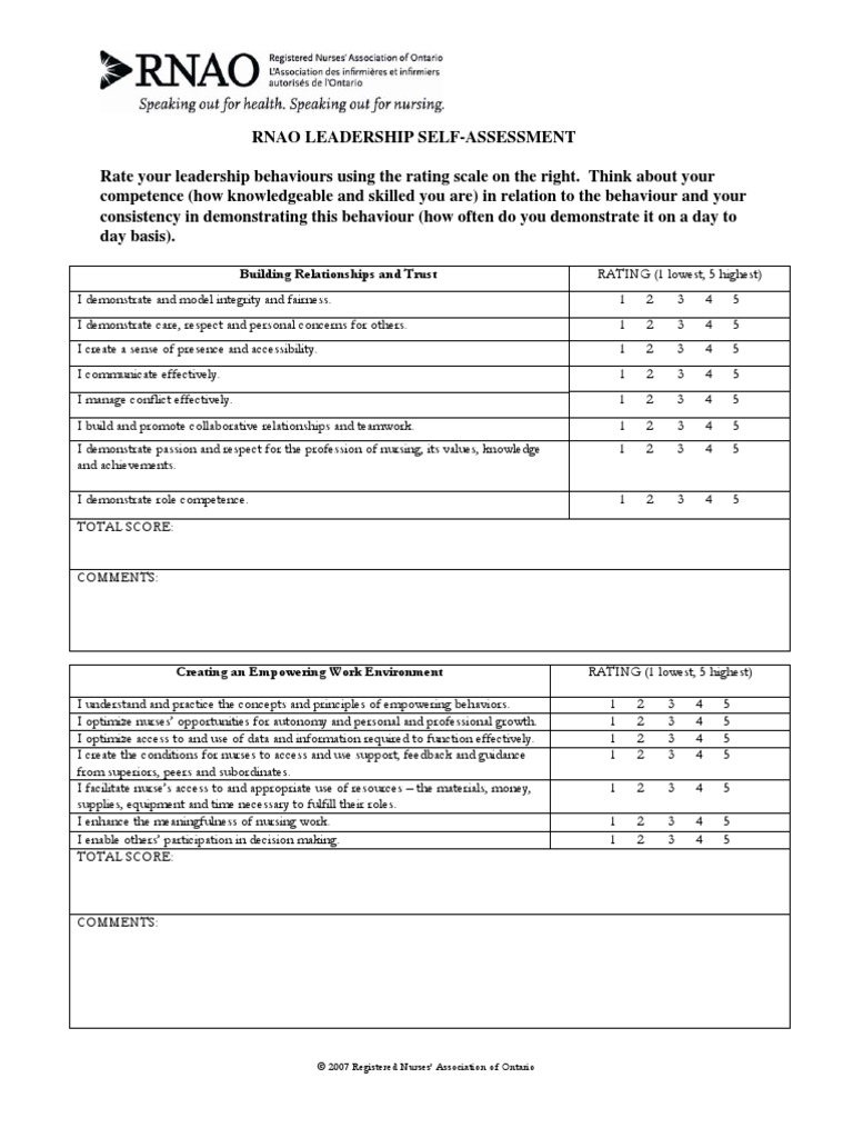 RNAO Leadership Self Assessment