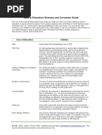 Special Education Glossary and Acronyms Guide