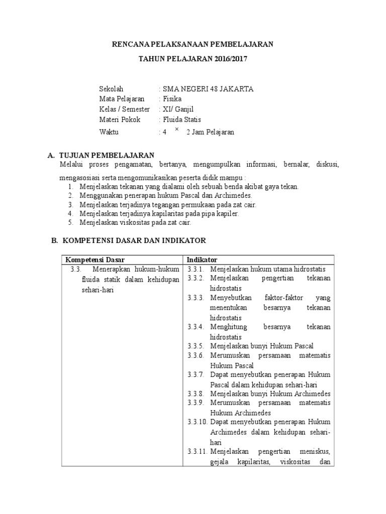 Rpp Fluida Statis Kurtilas Revisi