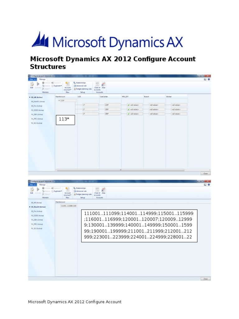 Dynamics AX 2012 Account Setup Guide | PDF | Technology & Engineering
