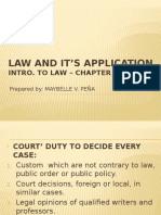 Law and It'S Application: Intro. To Law - Chapter 3