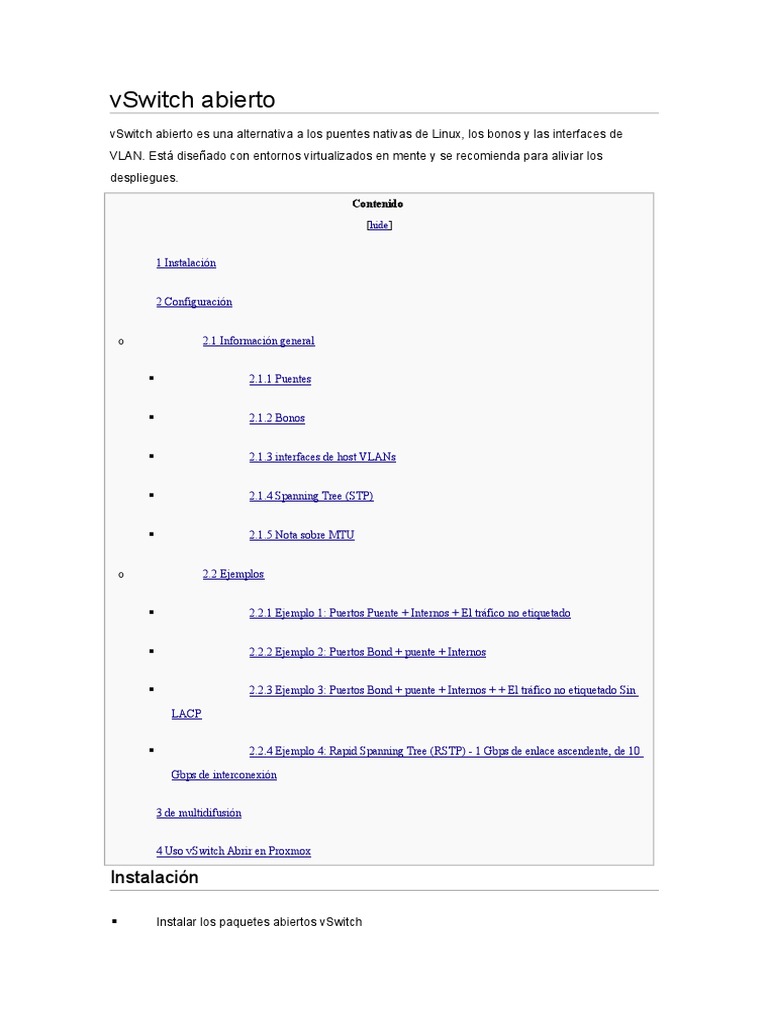 Guía de Open vSwitch en Proxmox | PDF | Dirección IP | Estándares de ...