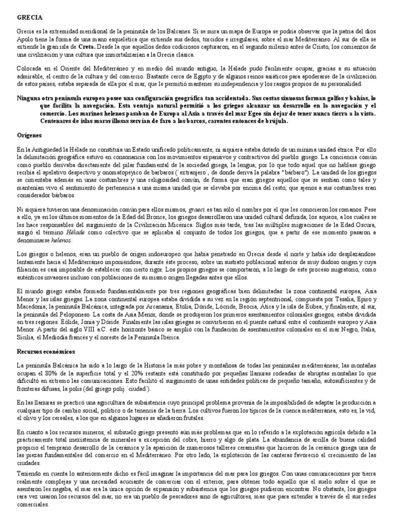 Breve Historia de Grecia | PDF | Edad de Bronce | Antigua Grecia