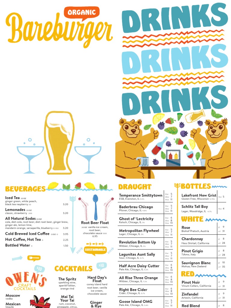 Bareburger Lakeview Drink Menu