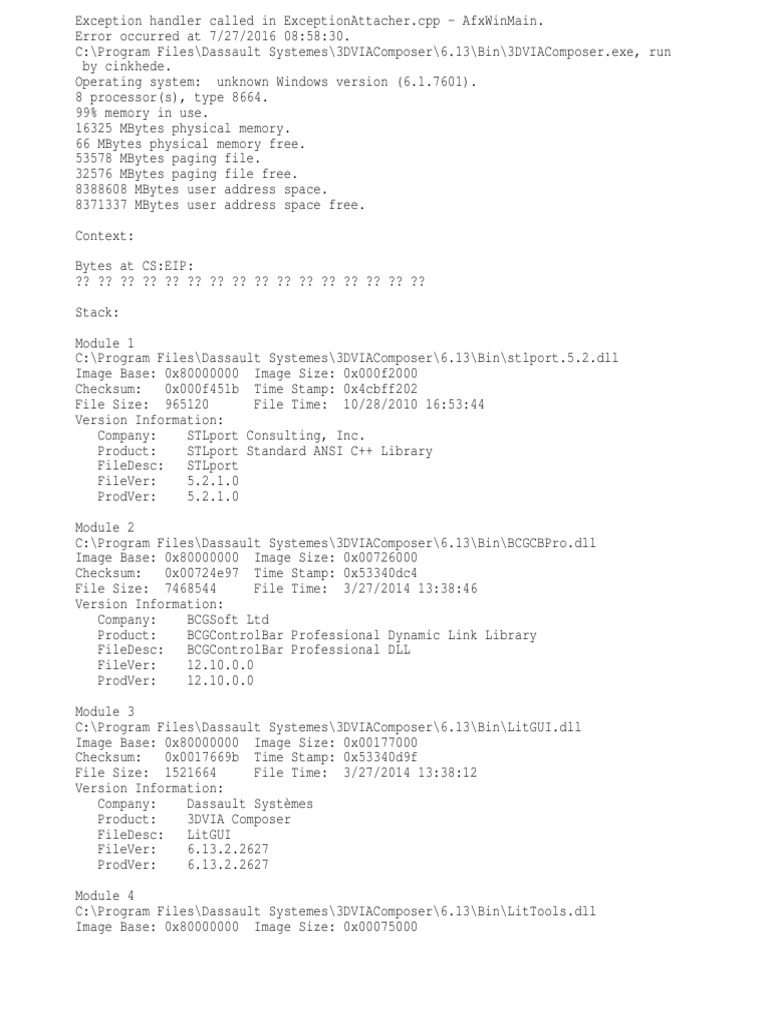 3 D Via Composer Error Log | PDF | Microsoft Windows | Library (Computing)