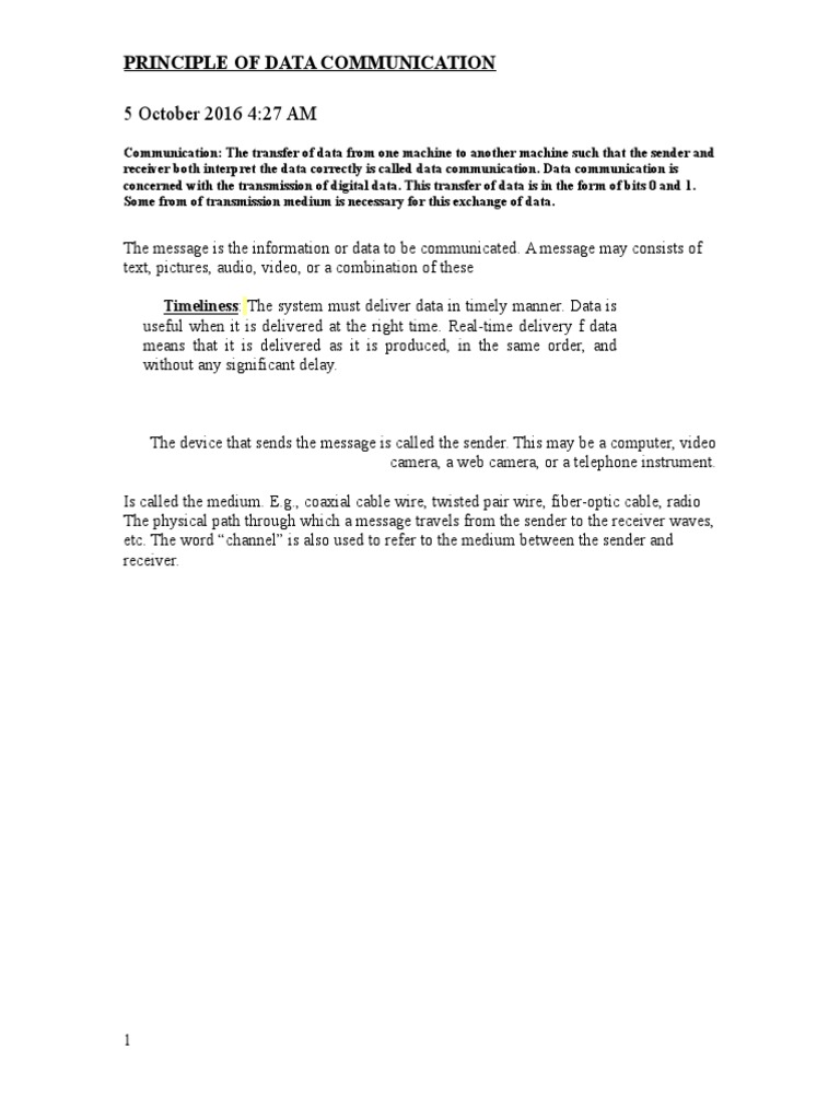 Data Communication Basics | PDF | Technology & Engineering