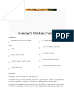 Grandma's Chicken Chardon: Ingredients