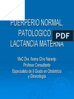 Puerperio Normal Patologico y Lactancia Materna Dra Ileana Chio Naranjo PDF