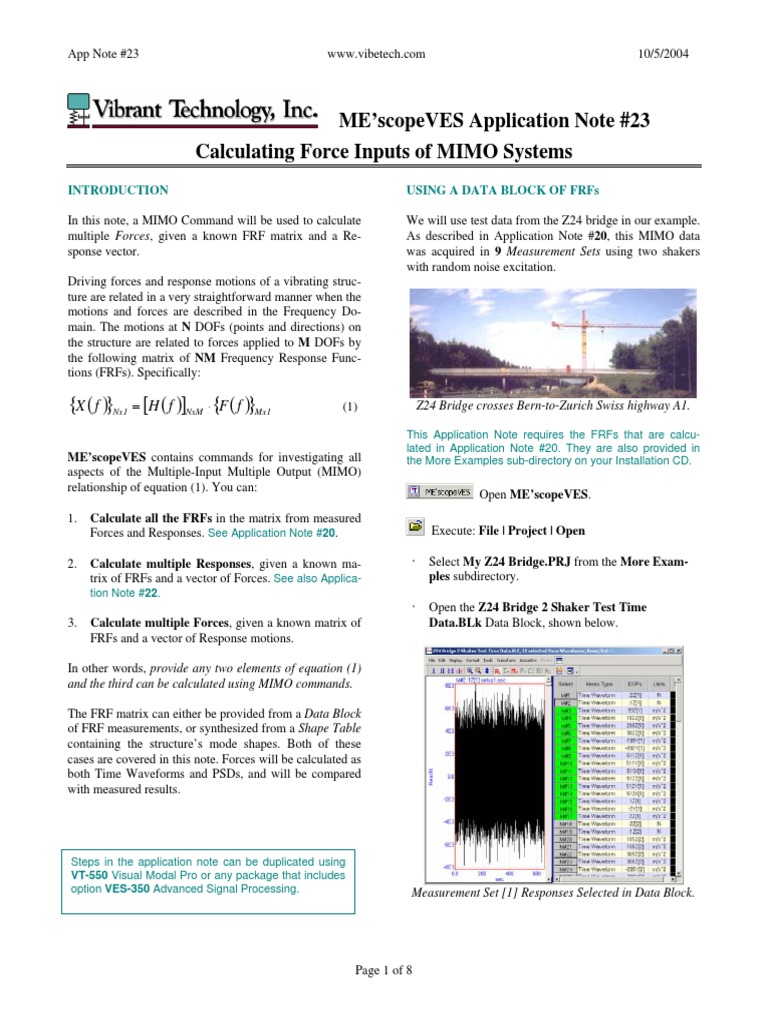 MIMO System Force Calculation | PDF | Spectral Density | Normal Mode