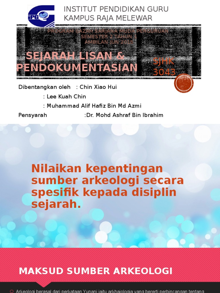 Kepentingan Sumber Arkeologi Scr Spesifik Kpd Disiplin Sejarah Pdf