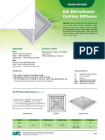 DA Directional Ceiling Diffuser Performance Data