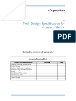 Test Design Specification Template