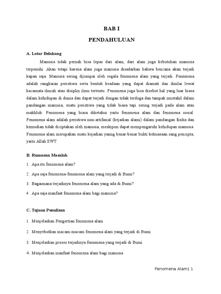 Makalah Fenomena Alam