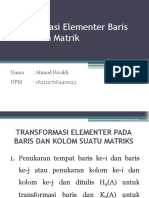 Transformasi Elementer Baris Dan Kolom Matrik