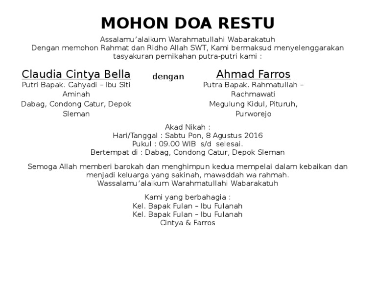 5700 Contoh Undangan Selamatan Sebelum Akad Nikah Gratis Terbaru