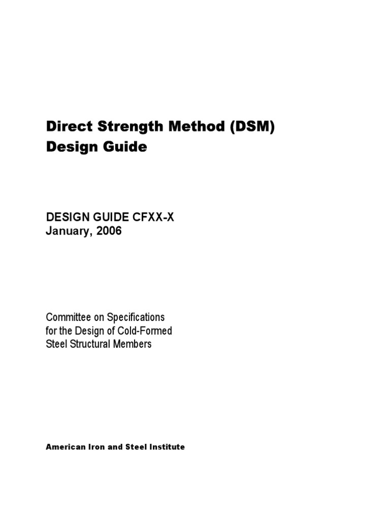 Direct Strength Method Design Guide | PDF | Buckling | Strength Of ...