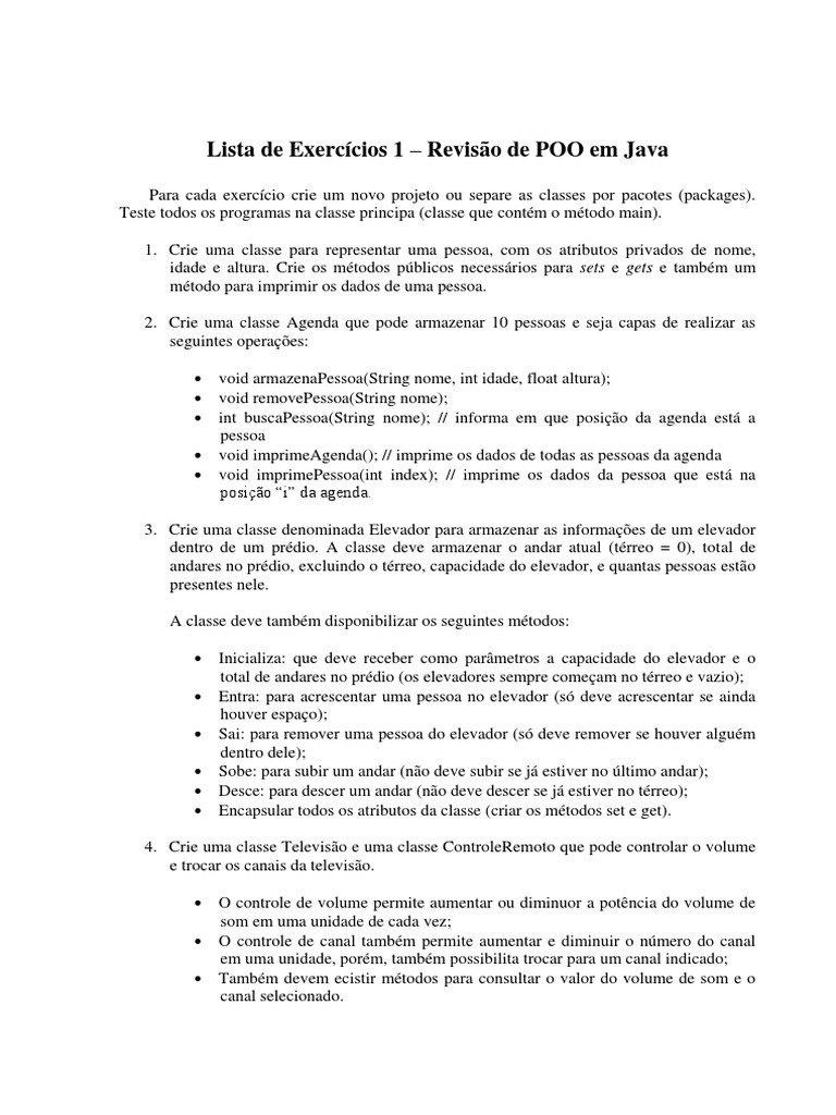 Idade e Estruturas em POO Java | PDF | Métodos e Materiais de Ensino