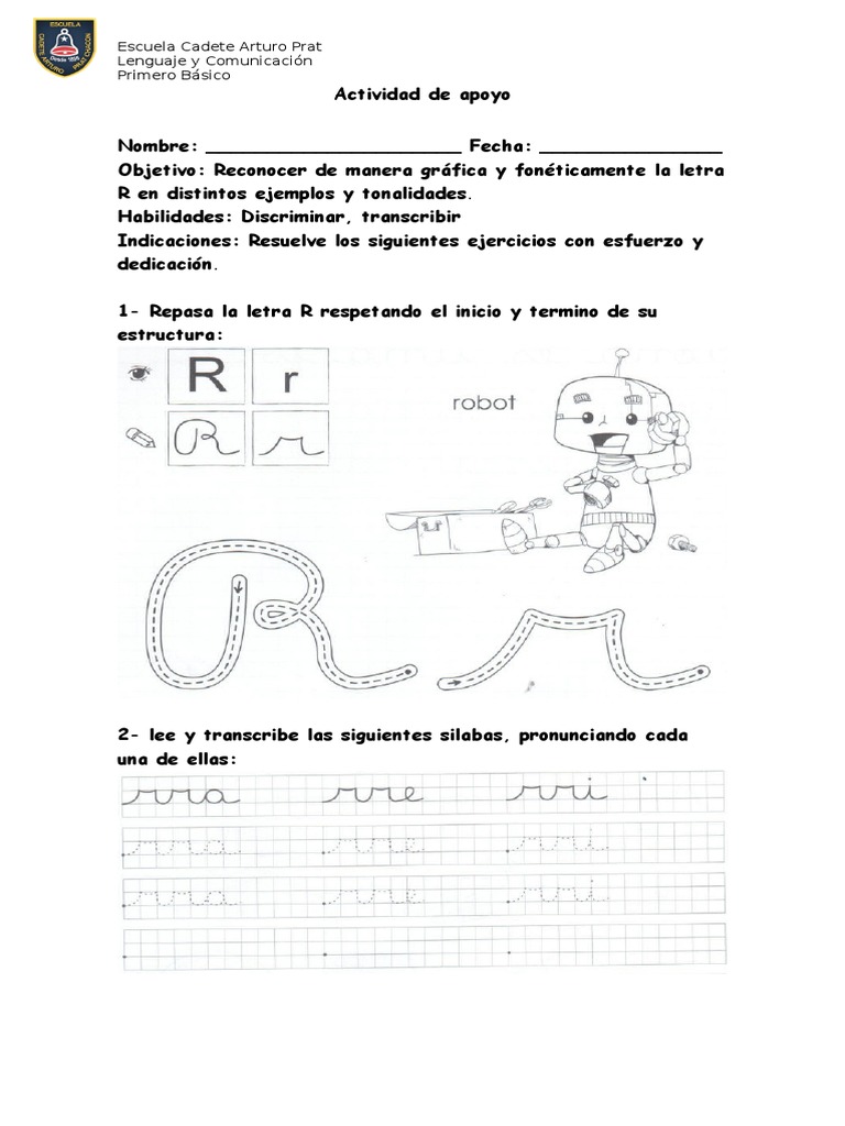 Actividades de la letra R para primer grado | PDF | Artes del Lenguaje ...