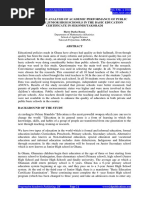 Full Paper a Comparative Analysis of Academic Performance of Public and Private Junior High Schools