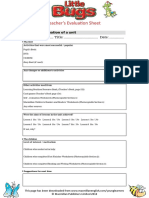 Teacher Evaluation Little Bugs - 1 PDF