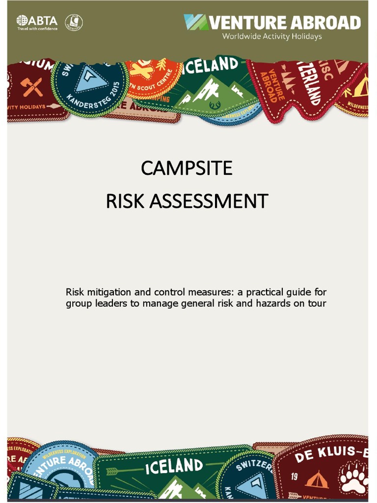 Campsite Risk Assessment Handbook PDF Hypothermia Camping