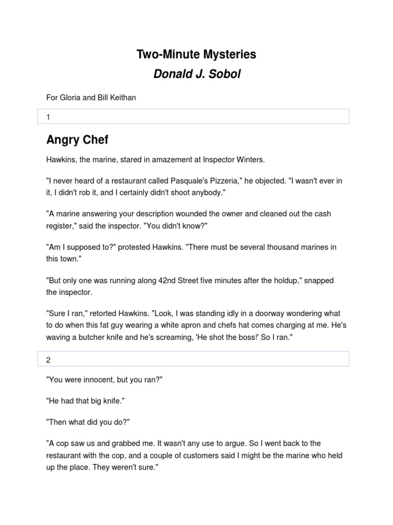 two minute mysteries by donald sobol