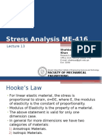 Stress Analysis ME-416: Faculty of Mechanical Engineering