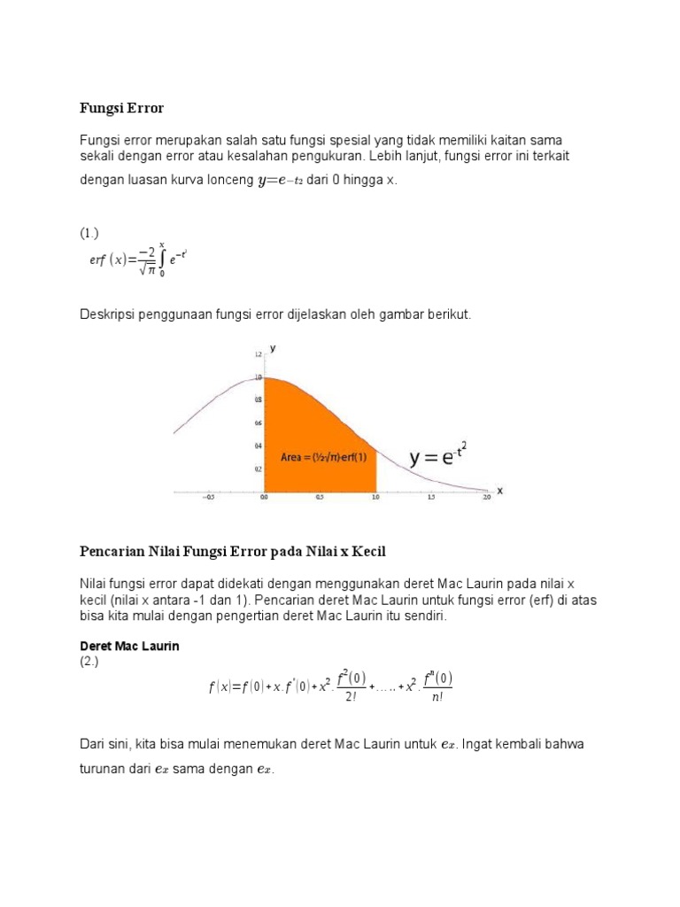 Definisi dan Deret Fungsi Error | PDF | Metode & Bahan Ajar