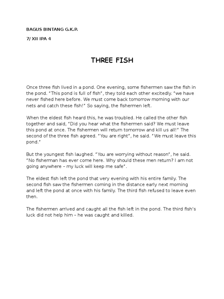 Three Fish Speaking PDF