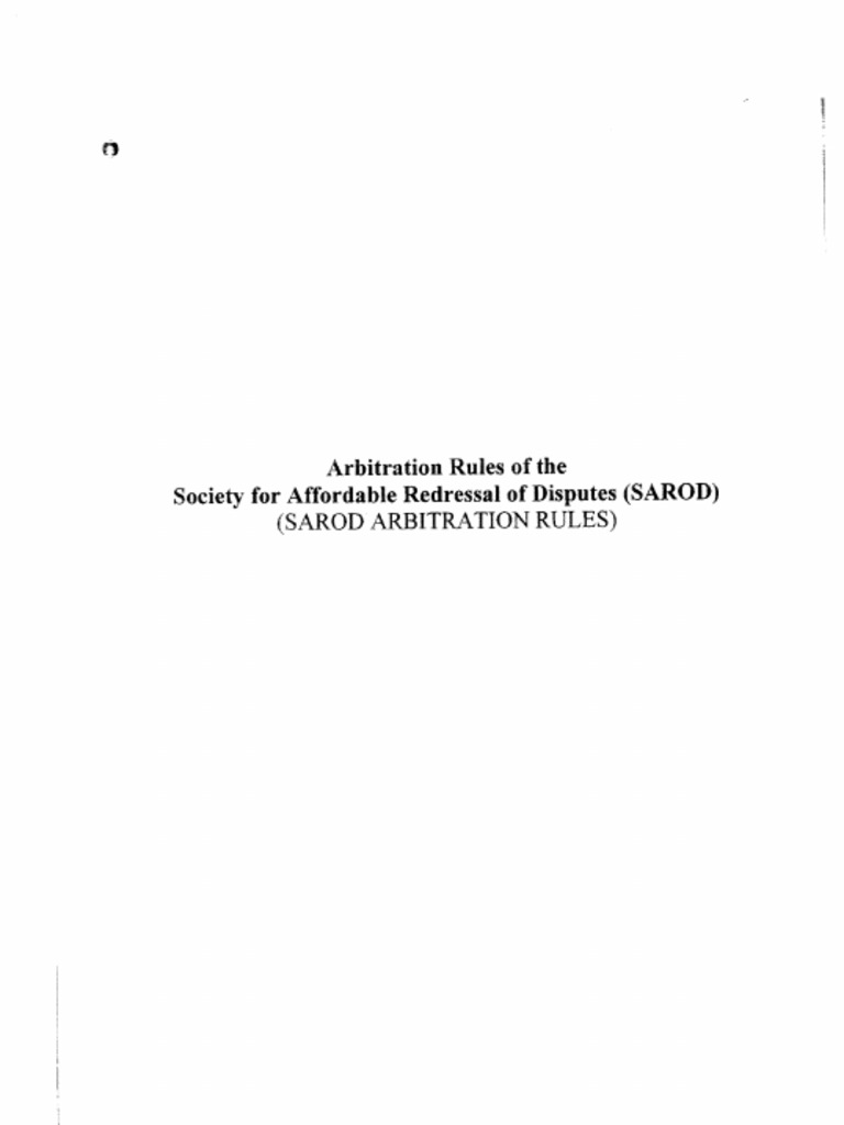 Arbitration Rules of SAROD PDF