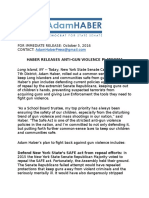 Haber Releases Anti-Gun Violence Platform
