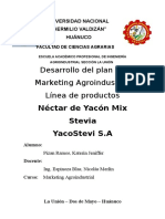 Plan de Marketin de Nectar de Yacon Mix Stevia