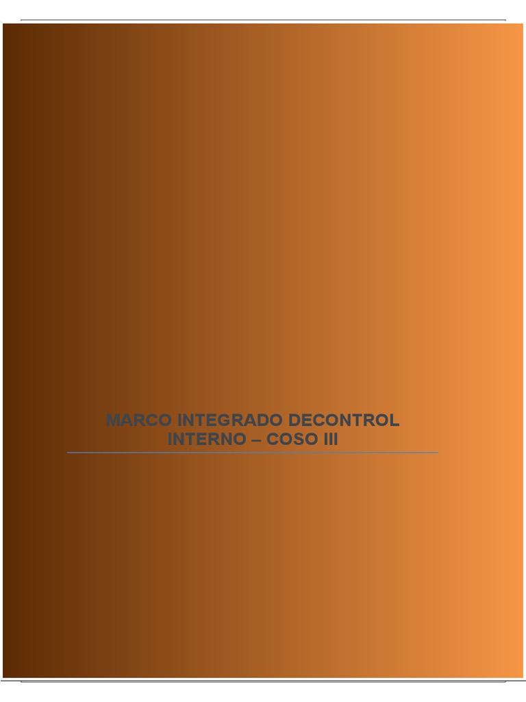 Marco Integrado de Control Interno COSO III | PDF | Recursos humanos ...