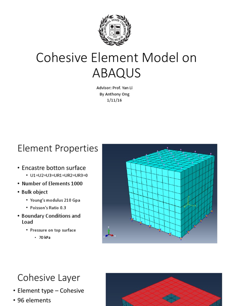 Cohesive Element Model in ABAQUS | PDF | Fracture Mechanics | Fracture