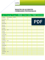 Registro Accidentes y Enfermedades Profesionales