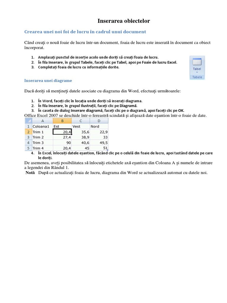 Inserarea Obiectelor | PDF